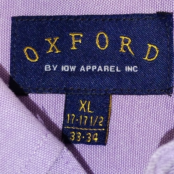 The Iconic Oxford Shirt lavender long sleeve button down Size: XL  17-17 1/2 - Picture 3 of 5